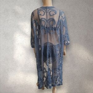 Embroidered Sheer Kimono